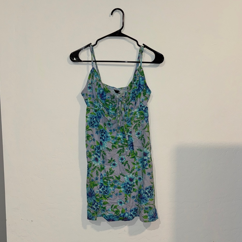 Wild Fable Blue and Green Floral Mini Dress